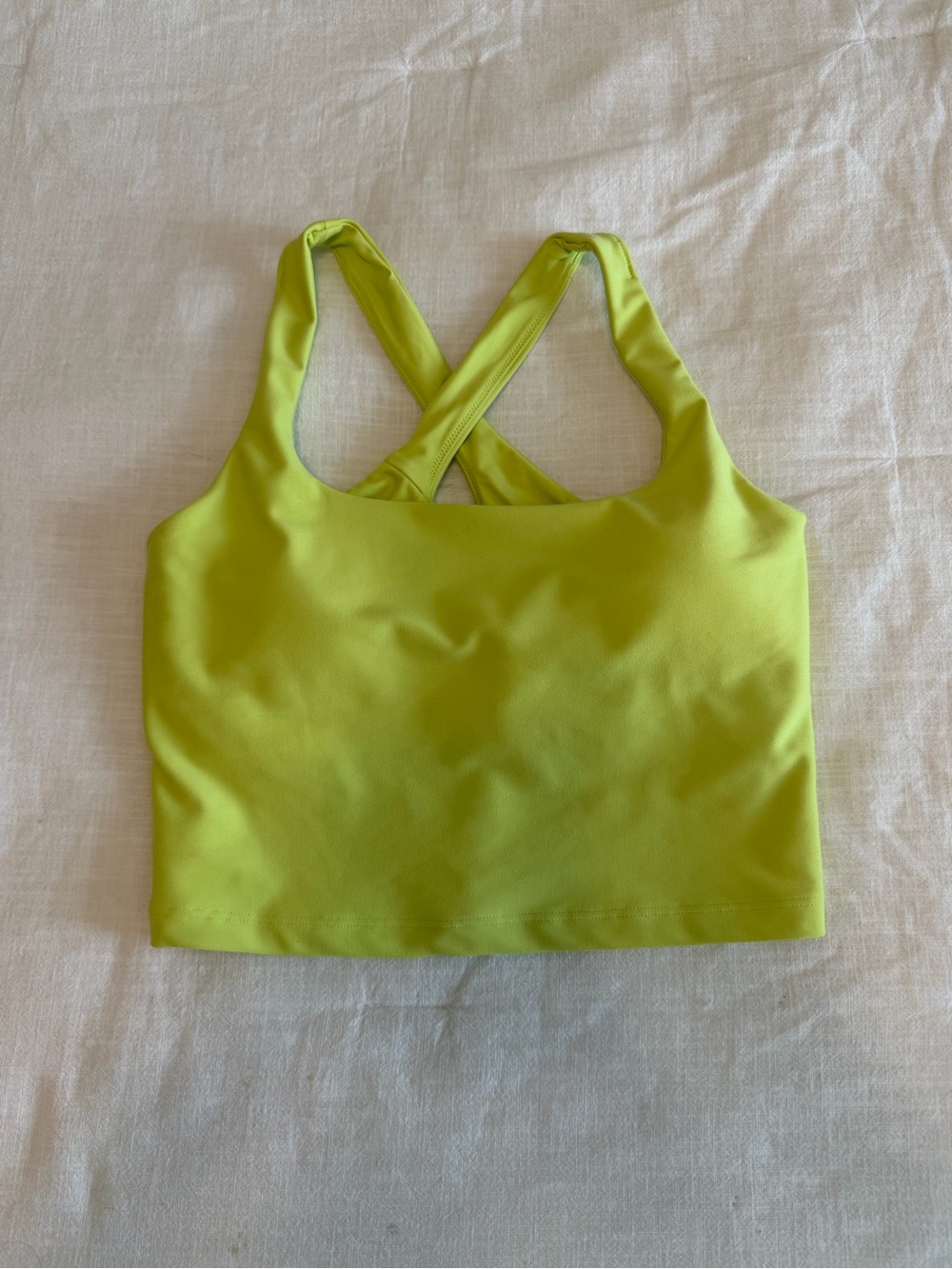 YPB Women’s Lime Green Cross-Back Crop Bralette